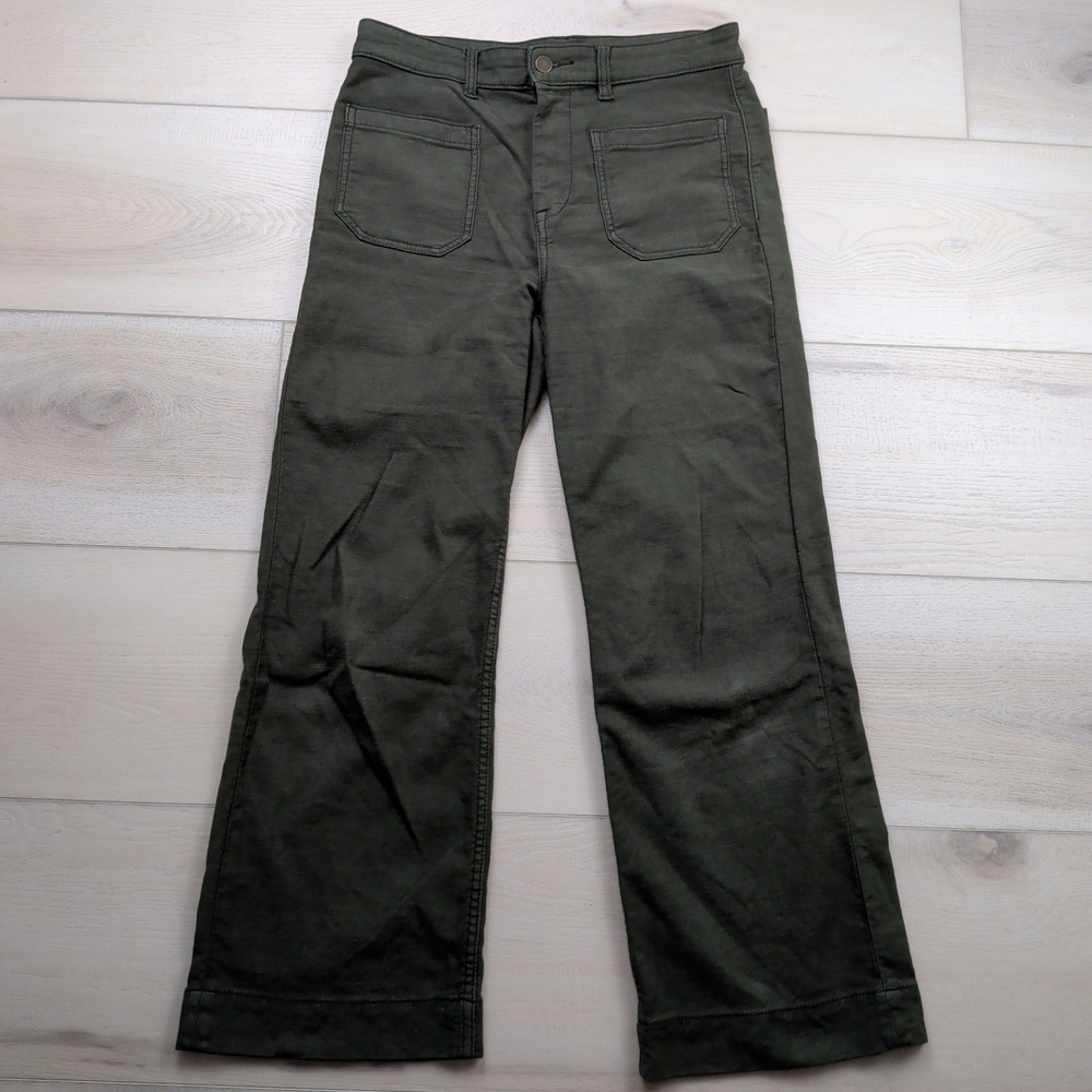 Faherty Stretch Terry Patch Pocket Ankle Pant Womens 29 Island Olive Green 30x28